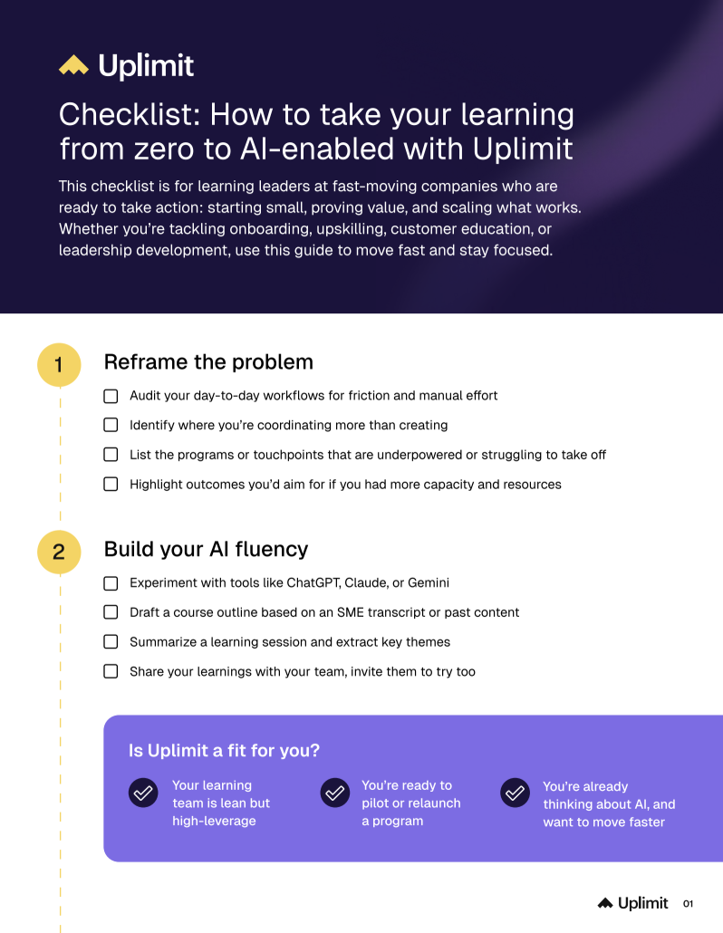zero-to-ai enabled checklist
